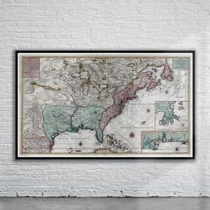 Vintage Map of New France 1720