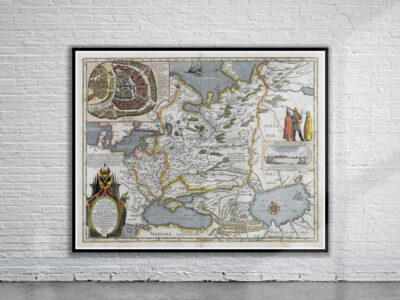 Vintage Map of Russia 1635