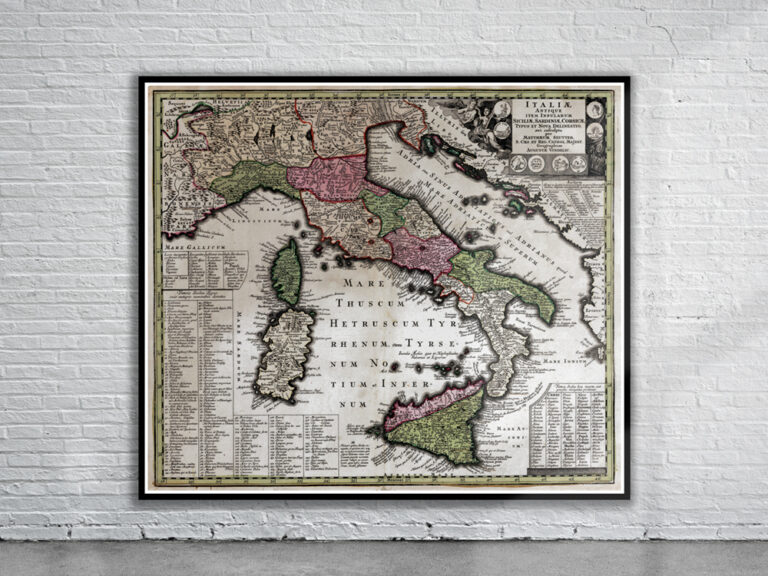 Vintage Map of Italy 1750