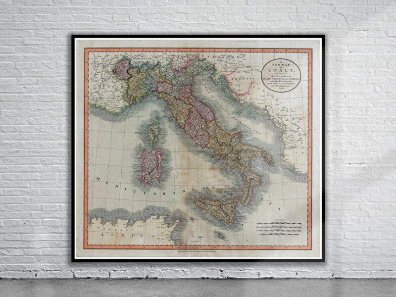 Vintage Map of Italy 1799