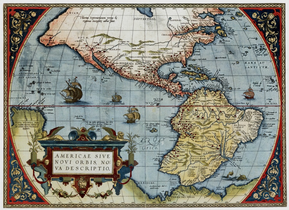 Vintage Map Of America 1570