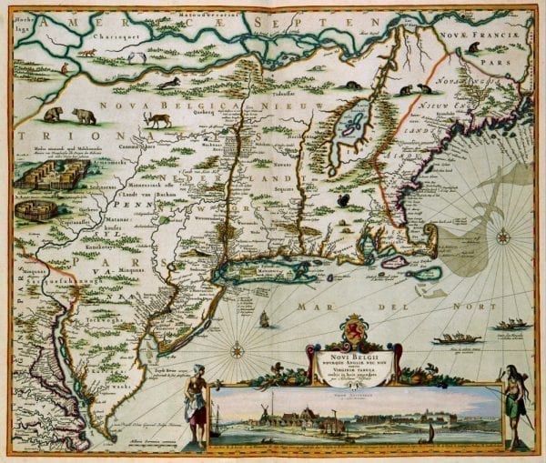 Vintage Map of America 1673