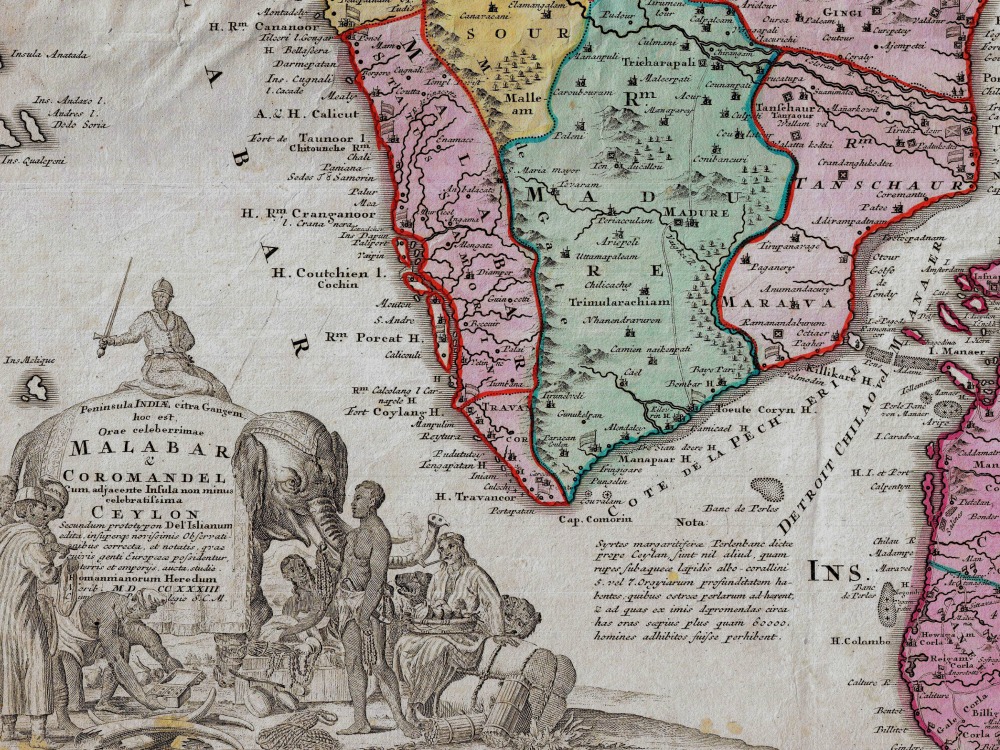 Vintage Map Of India 1733