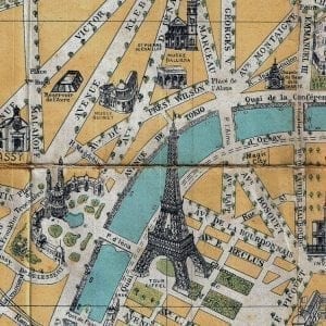 Vintage Map of Paris 1890