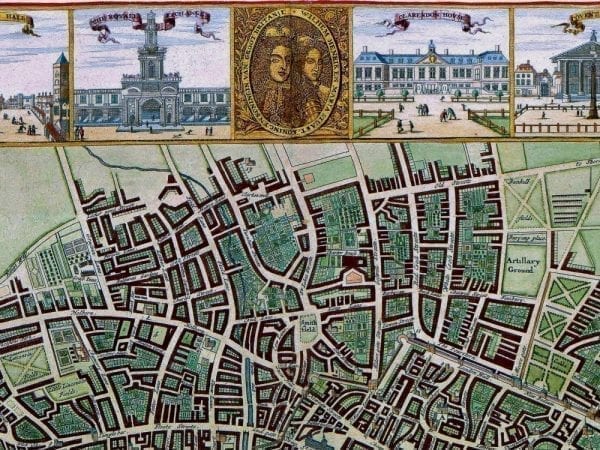 Vintage Map of 17th Century London