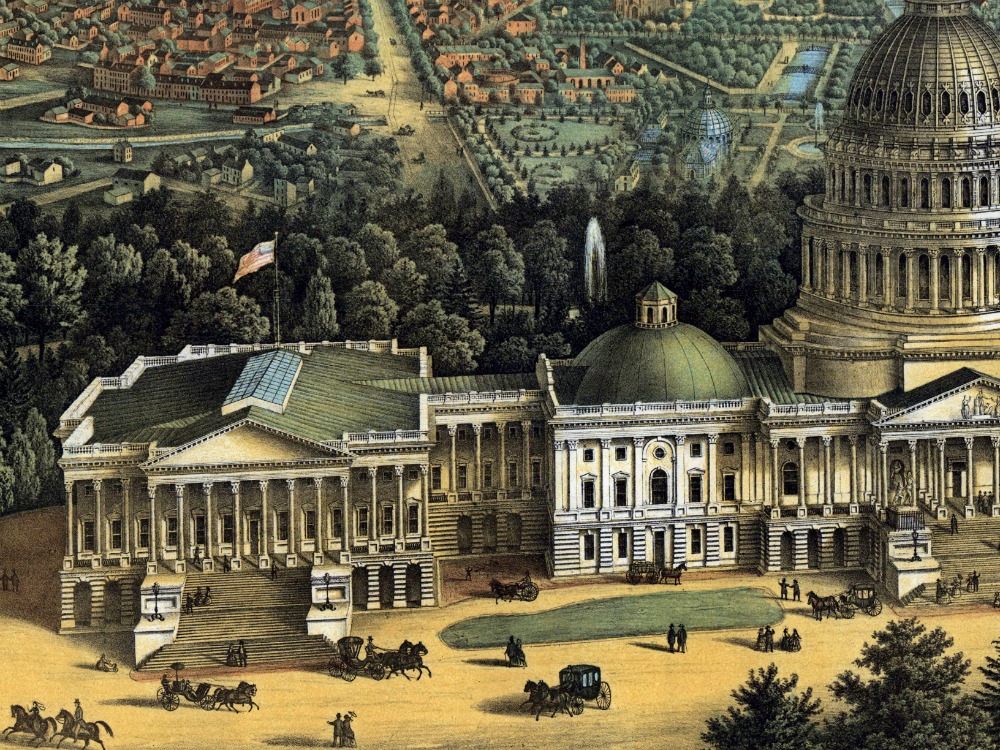 Vintage Print of Washington D.C. 1871