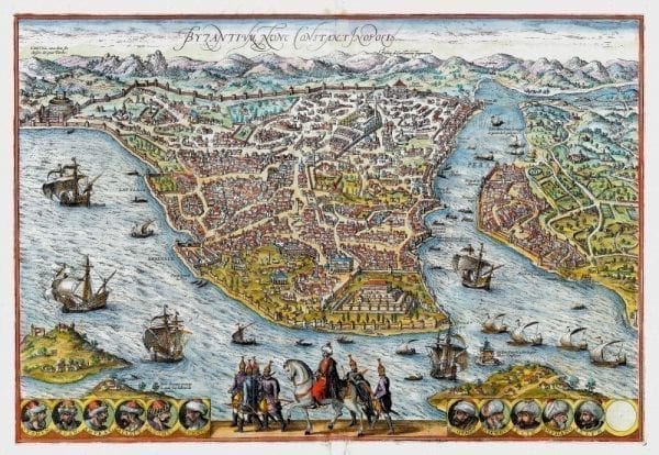 Vintage Map Of Byzantium 1572