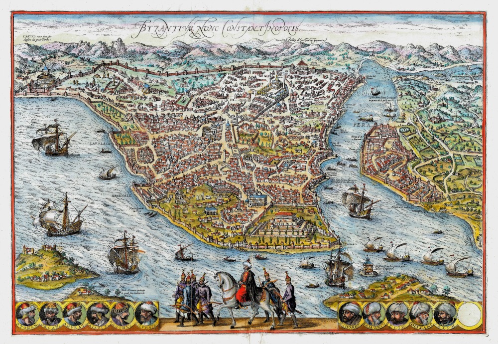 Vintage Map of Byzantium 1572