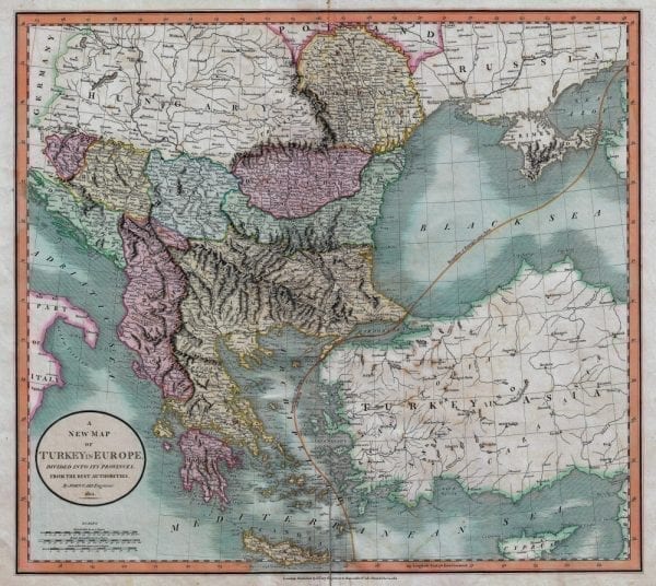 Vintage Map of The Balkans 1801