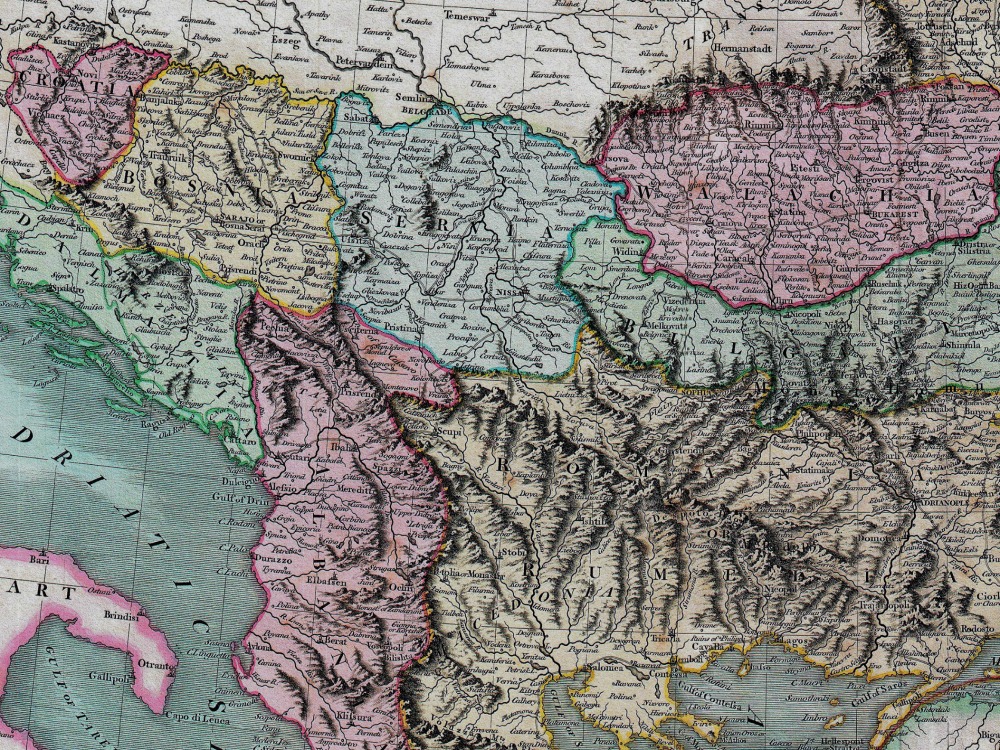 Vintage Map of The Balkans 1801