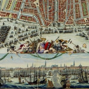 Vintage Map of Amsterdam 1688