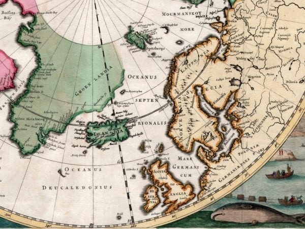 Vintage Map of Iceland 1636