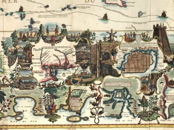 Vintage Chatelain World Map 1719