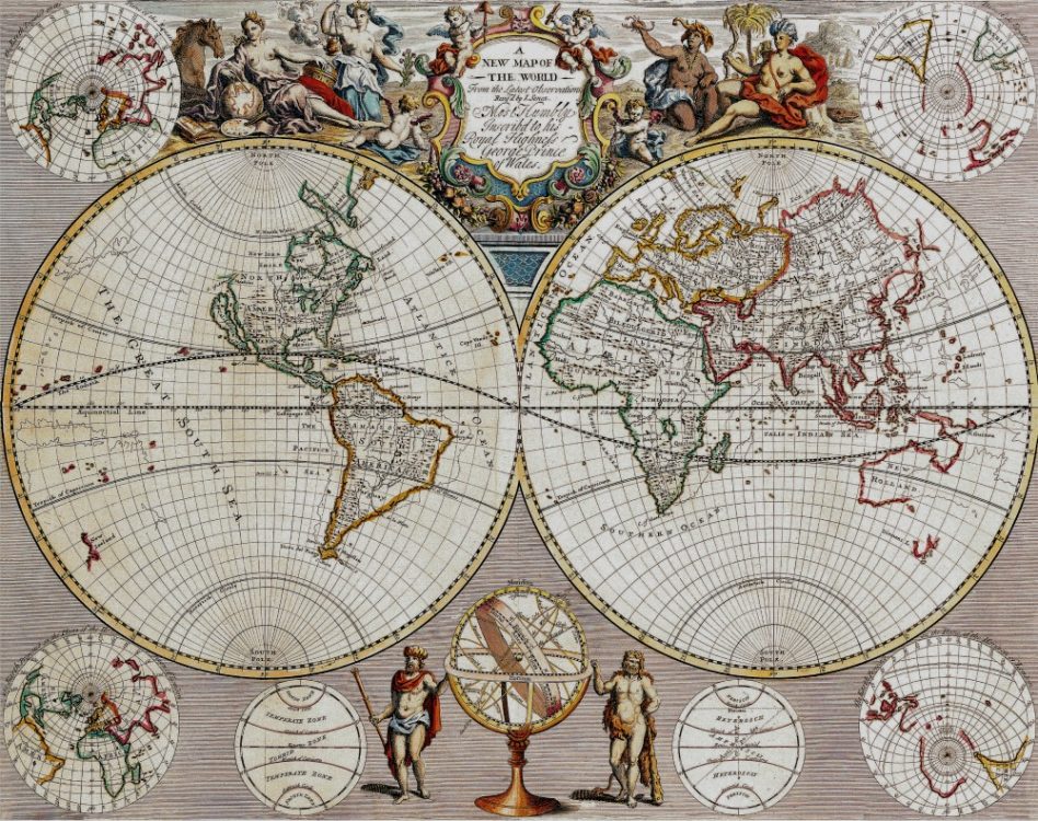 Vintage Senex World Map 1721