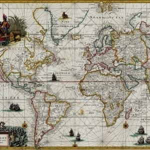 Vintage Van Keulen World Map 1728