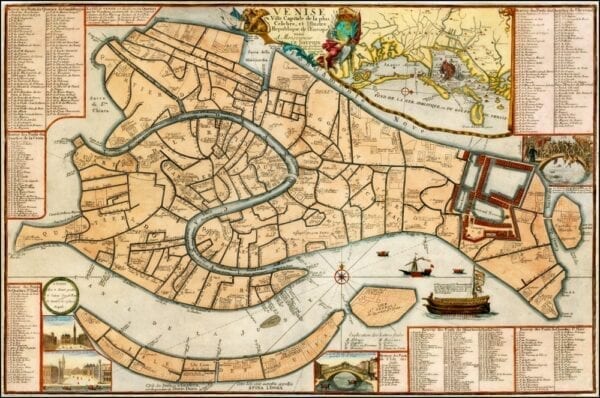 Vintage Map of Venice 1695