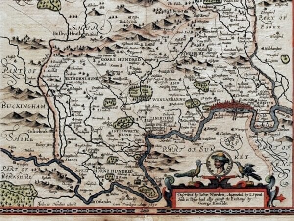 Vintage Map of Middlesex 1611