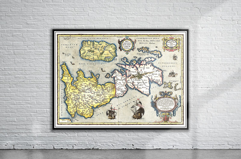 Vintage Map of the British Isles 1595