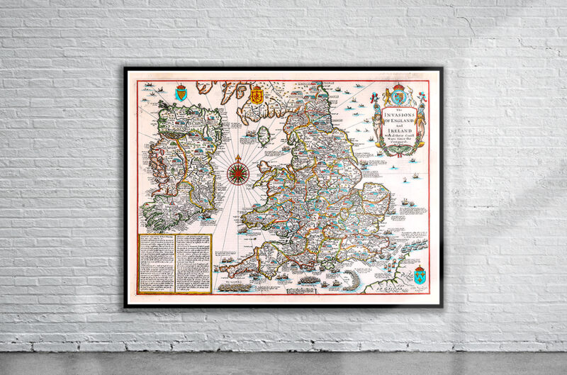 Vintage Map of the British Isles 1676