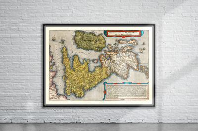 Vintage Map of the British Isles 1578