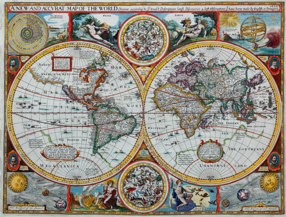 Vintage John Speed World Map 1646