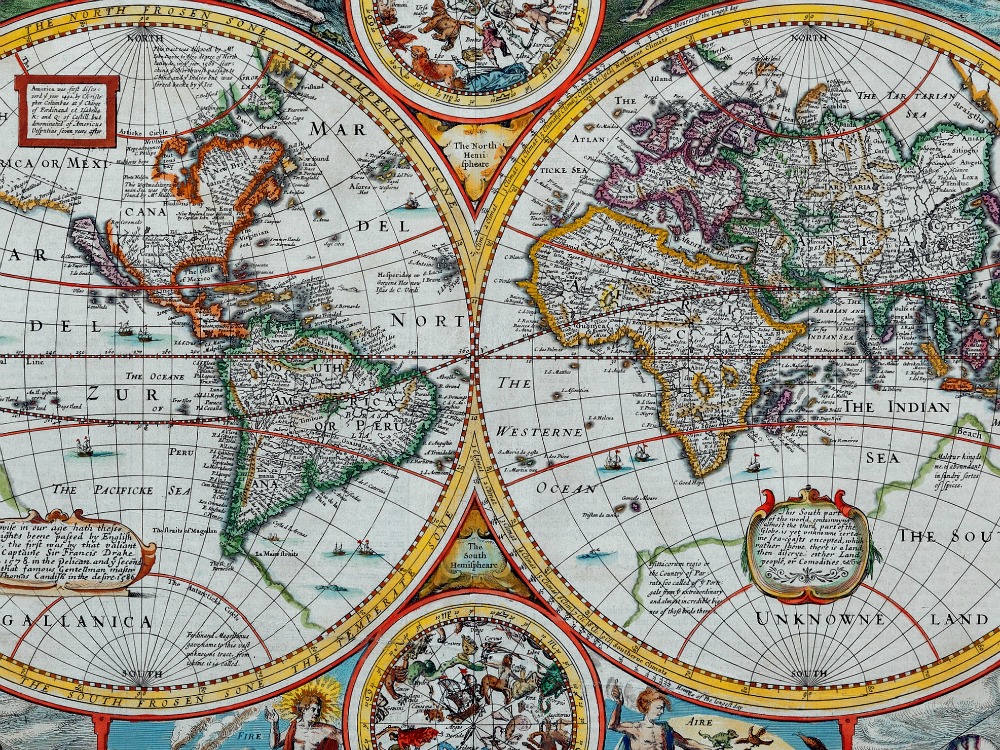 Vintage John Speed World Map 1646