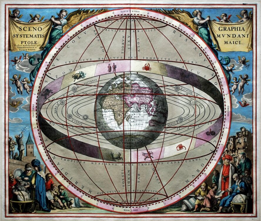 Vintage Andreas Cellarius Celestial Map 1660 Plate 1