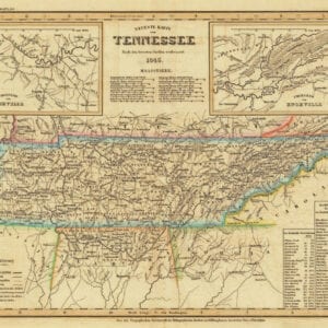 Vintage Map of Tennessee 1845