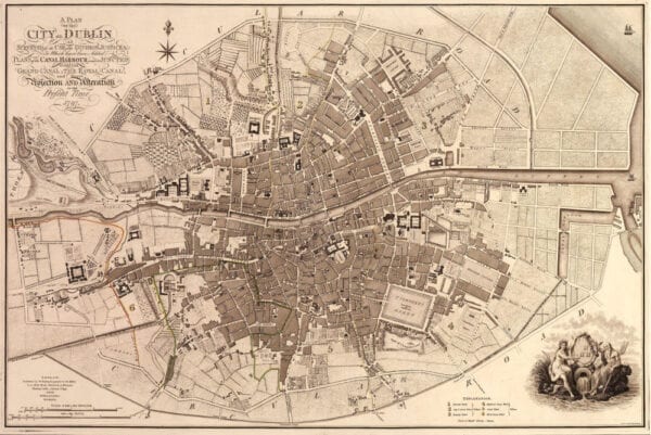 Vintage Map of Dublin 1797