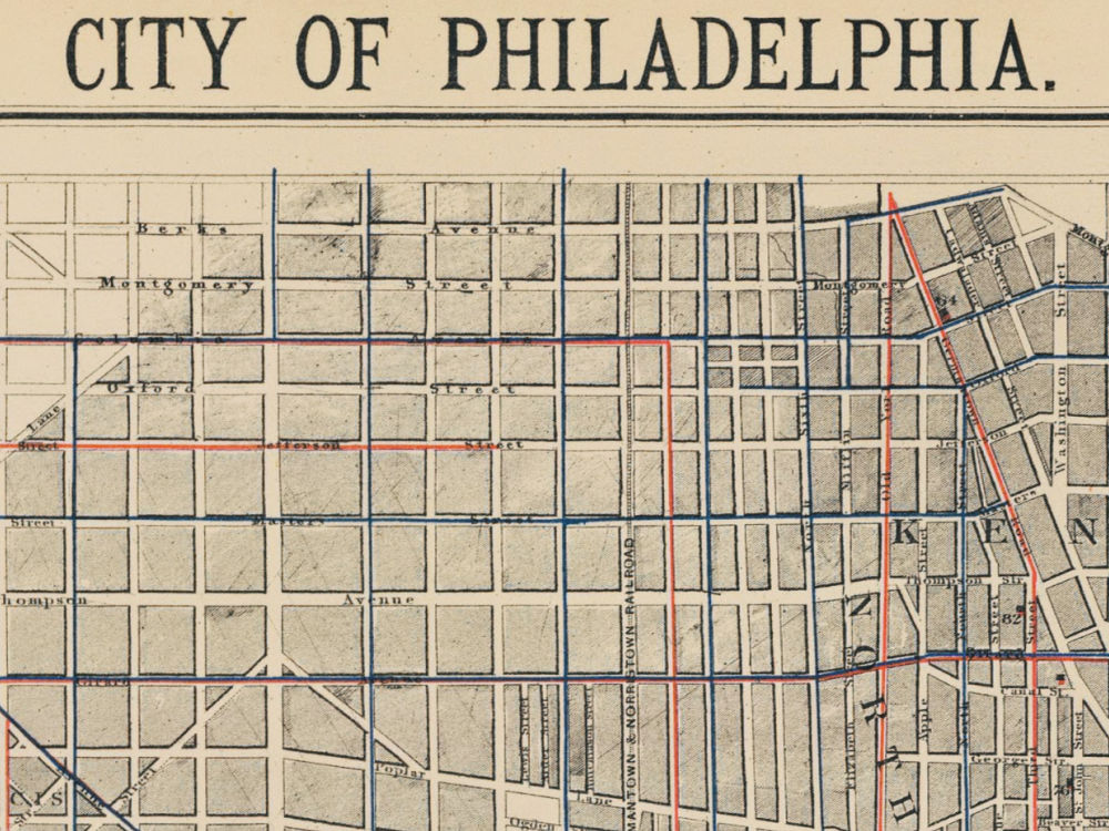 Vintage Map of Philadelphia 1883