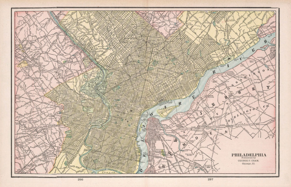 Vintage Map of Philadelphia 1901