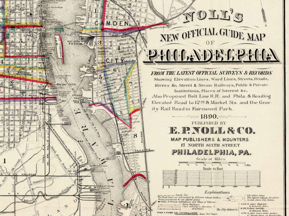 Vintage Map of Philadelphia 1890