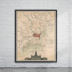 Vintage Map of Philadelphia 1777