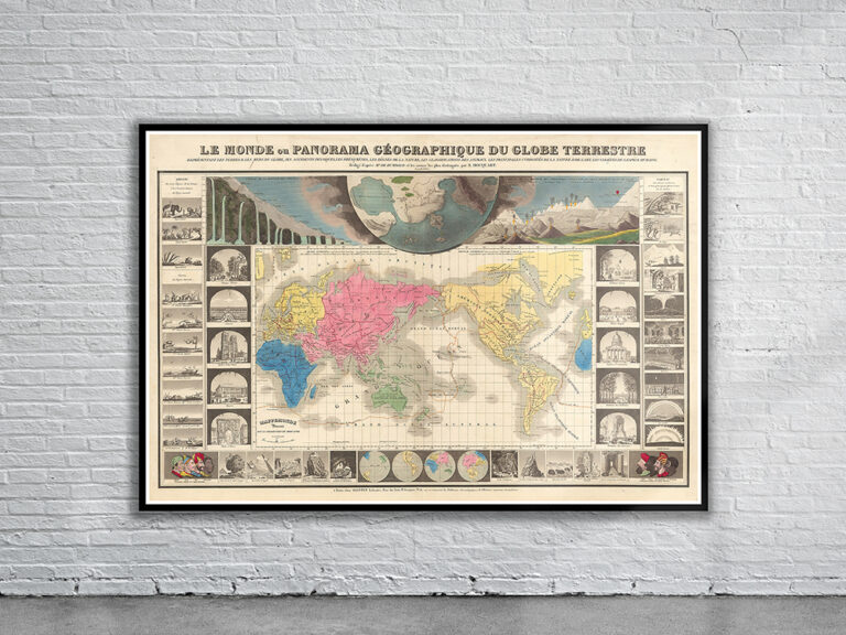 Vintage Map of the World 1854