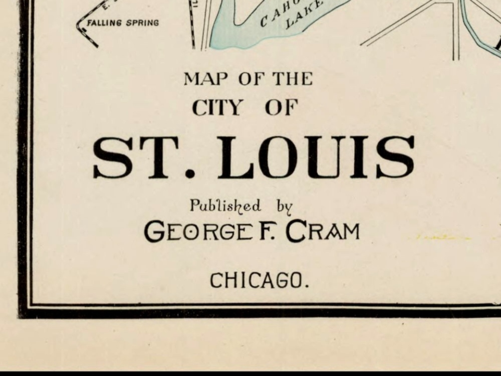 Map Map of St. Louis (MO, USA) in grey vintage style
