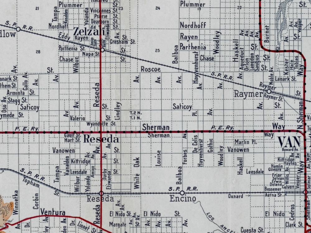 Vintage Map of the San Fernando Valley 1923