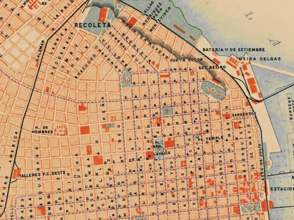 Vintage Map Of Buenos Aires 1880 9235