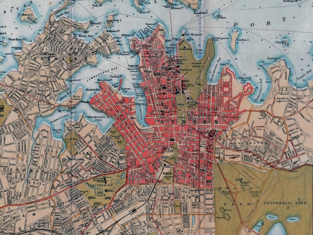 Vintage Map of Sydney 1890