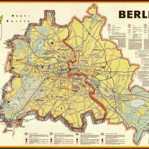 Vintage Map of Berlin Wall 1962