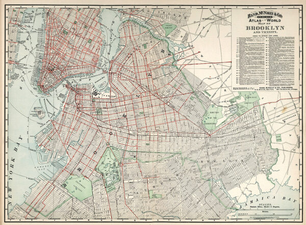 Vintage Map of Brooklyn 1897