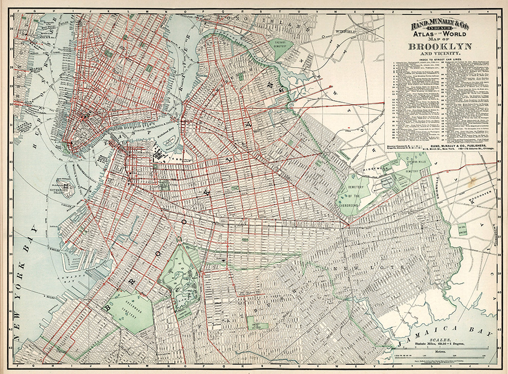 Vintage Map Of Brooklyn 1897 2335