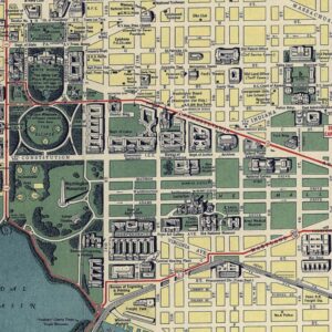 Vintage Map of Washington D.C. 1942