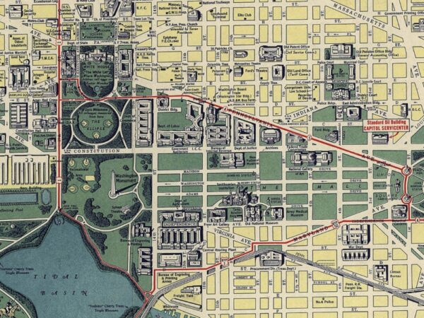 Vintage Map of Washington D.C. 1942