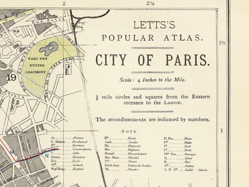 Paris France Map Vintage 1998 Galeries Lafayette -  Denmark