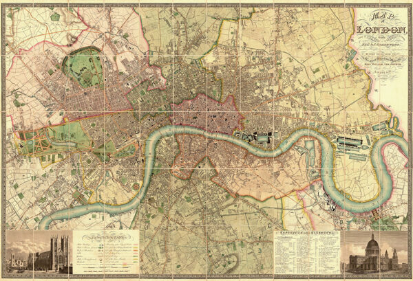 Vintage Map of London 1830