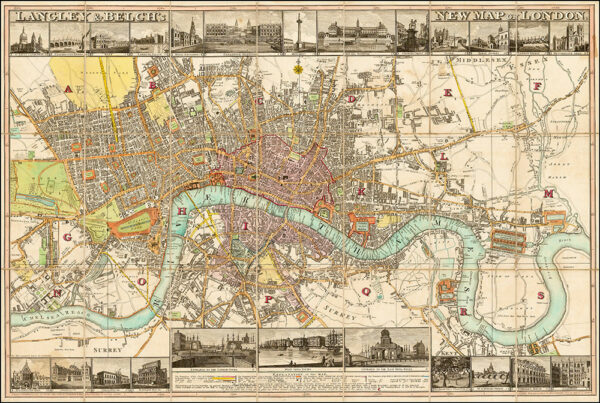 Vintage Map of London 1816