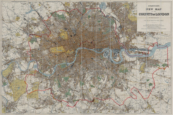 Vintage Map of London 1905