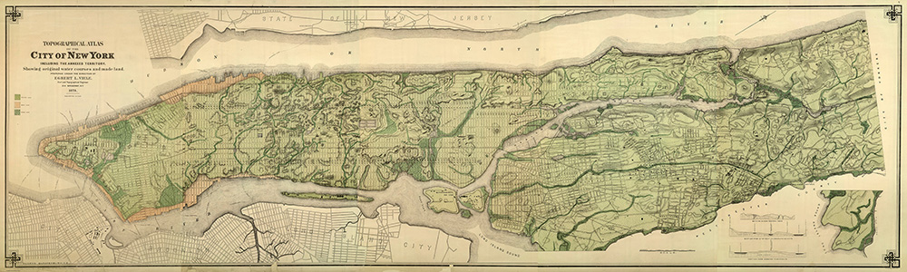 Vintage Map of New York 1874