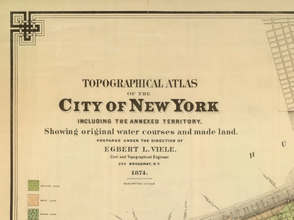 Vintage Map of New York 1874