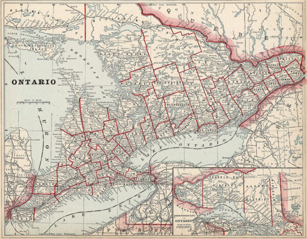 Vintage Map of Ontario